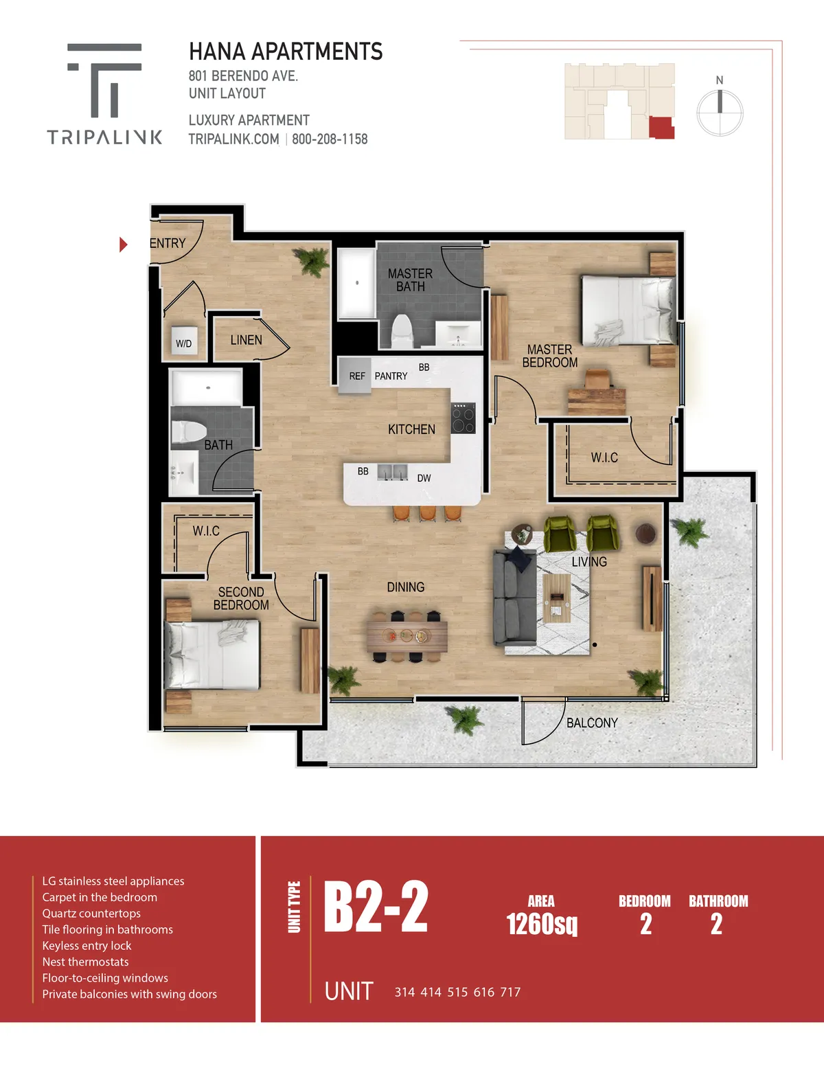 Unit 414 Koreatown Room For Rent in The Hana , 1212 sqft.