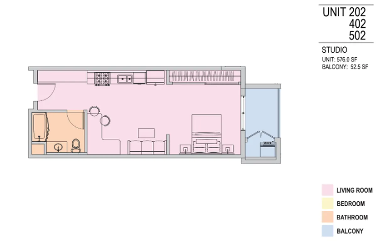 Unit 402 Koreatown Room For Rent in Berendo Villas , 576 sqft.