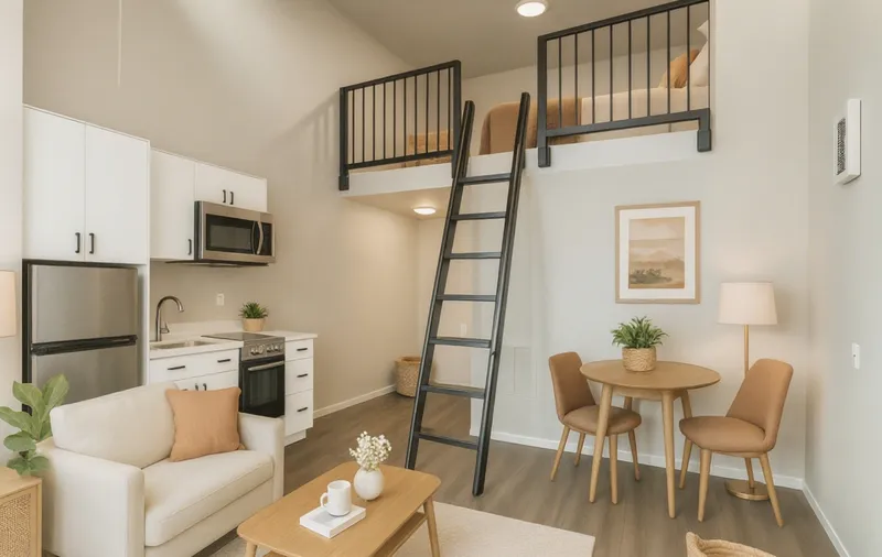 Living room at Novo Apartments, Off-Campus Housing near UW