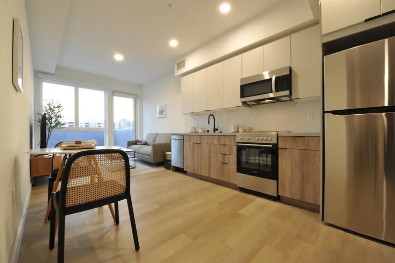 Living room at 738 Normandie in Koreatown, Los Angeles