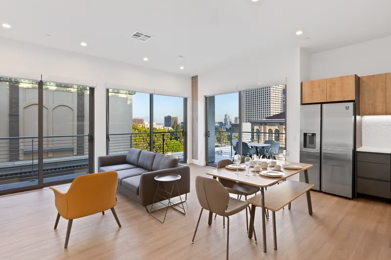 Living room at TENTEN Downtown in DTLA, Los Angeles