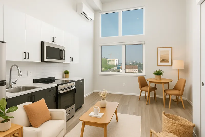 Living room at Ellis Apartments en Downtown Tacoma, Tacoma