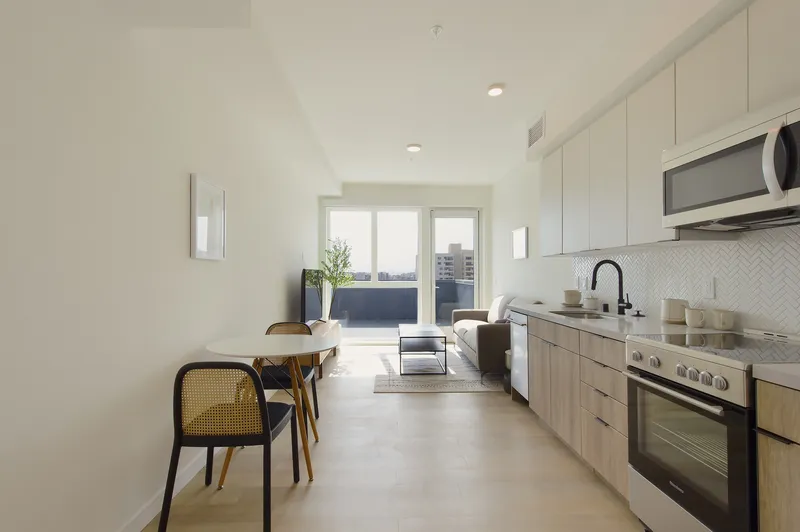 Living room at 738 Normandie in Koreatown, Los Angeles