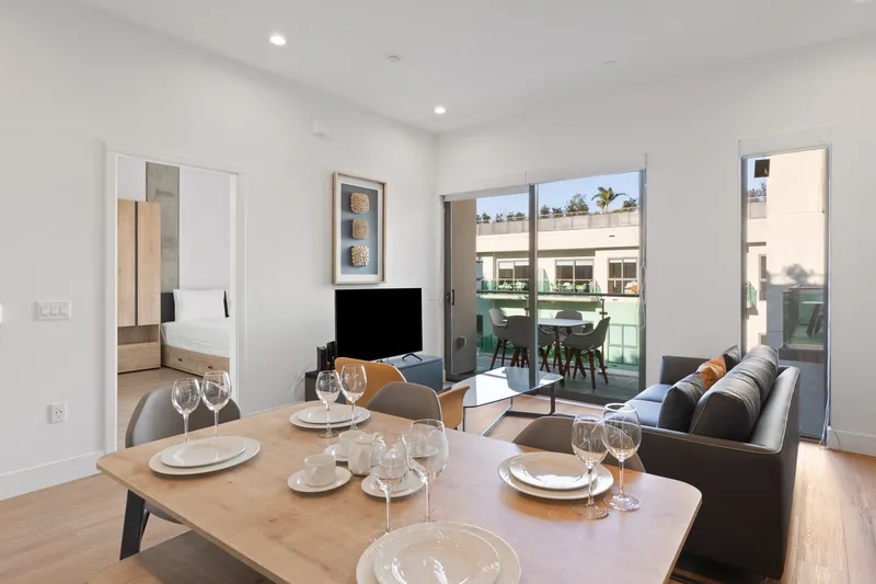 Living room at TENTEN Downtown in DTLA, Los Angeles