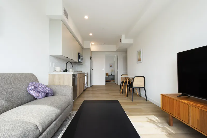 Living room at 738 Normandie in Koreatown, Los Angeles