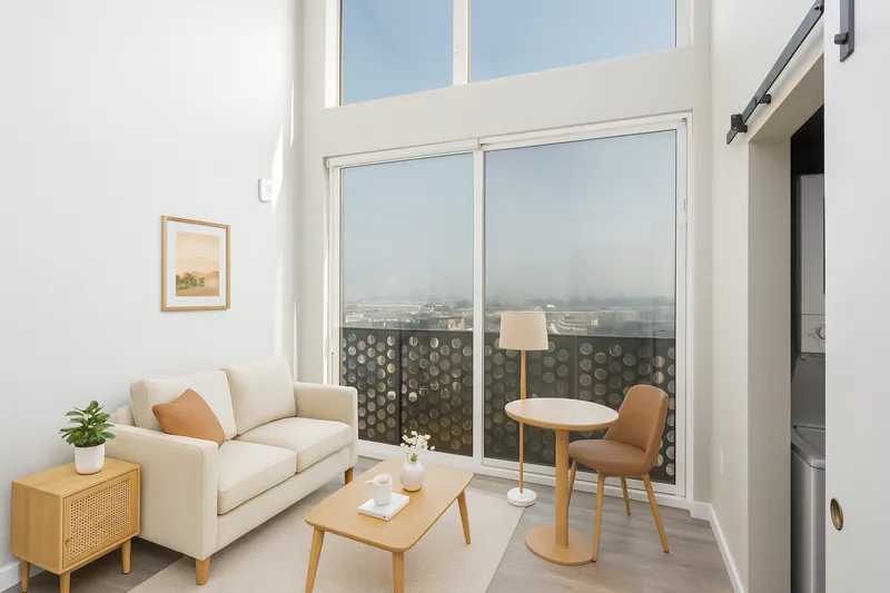 Living room at Ellis Apartments en Downtown Tacoma, Tacoma